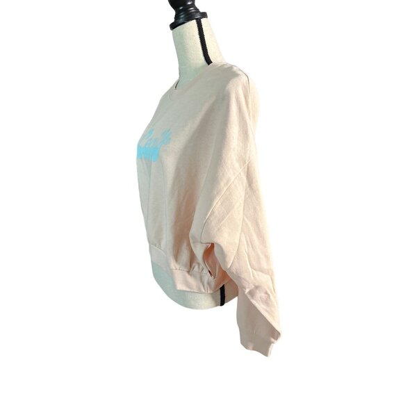 NWT Levi's SWEATSHIRT PEACH Cropped Graphic Logo Cotton Blend Size XL - Picture 3 of 5